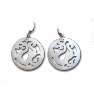 Hoa tai mặt rồng trai trắng