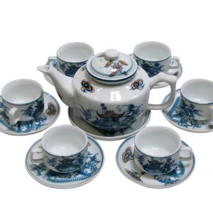 Bộ Hồng Kong men trắng Chùa 1 cột