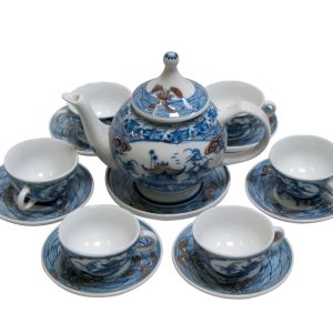 Bộ ấm chén vẽ Chùa một cột