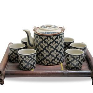 Bộ trà men rạn vẽ hoa cổ
